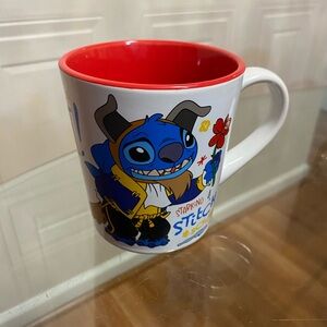 Disney Beauty And The Beast Starring Stitch & Scrump Be Our Guest Mug NEW
